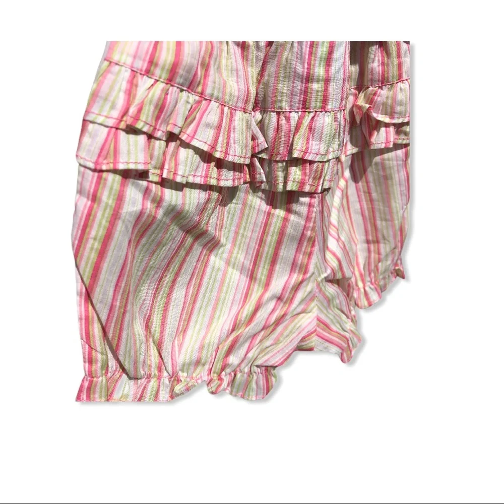 12 Month New Embroidered Flower Butterfly Tee Striped Panty Toddler Infant Girls